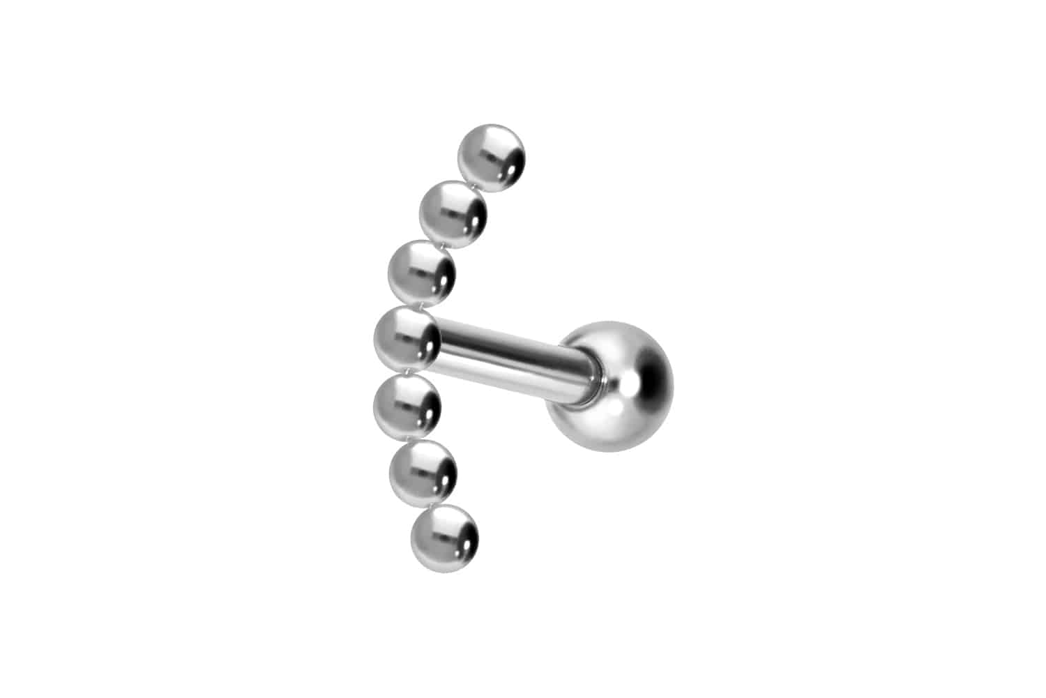 Titan Ohrpiercing mit Innengewinde 7 KUGELN